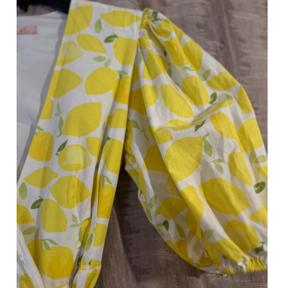 Anthropologie Hutch Lemon Print Wrap Midi Dress, NEW - Picture 4 of 14